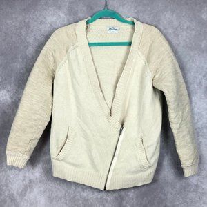 Wallace for‎ Madewell Lambs Wool Sweater Jacket Quilted Pockets Beige Large